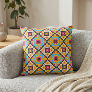 Tissu Coloré Moderne Marocain Mosaïque Motif géométrique