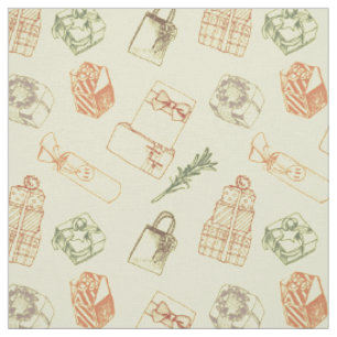 Tissu Coloré vintage Noël boîte cadeau motif