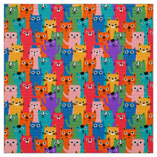 Tissu Colorful cats