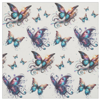 Tissu Colorful fabric with butterfly pattern