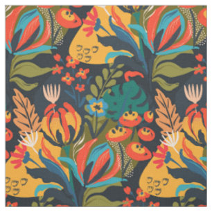 Tissu Colorful Tropical Abstrait Floral