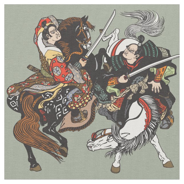 Tissu Combat des guerriers japonais samouraïs (Fermer)