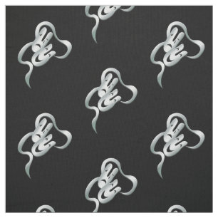 Tissu Comédie Tragédie Silver Black Fabric