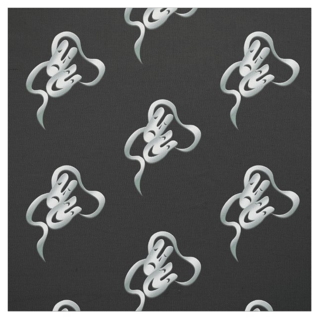 Tissu Comédie Tragédie Silver Black Fabric (Échantillon)