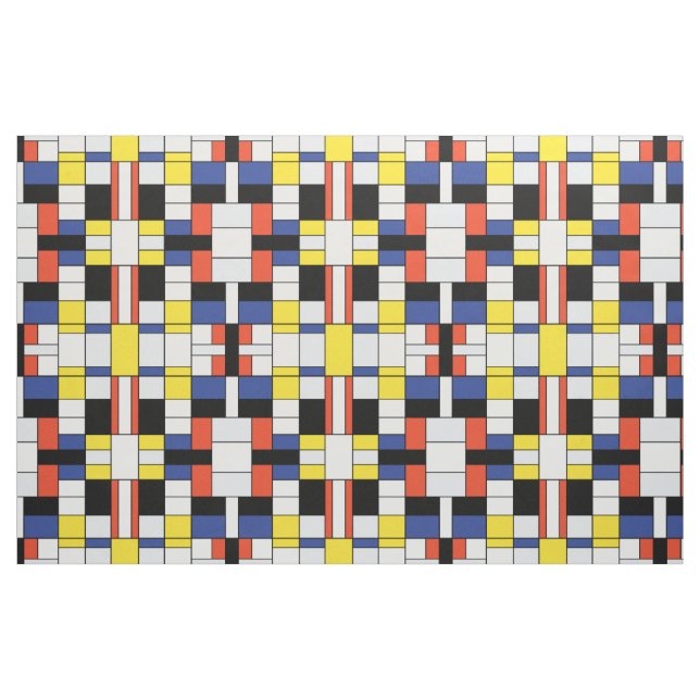 Tissu Composition A de Piet Mondrian - Art Moderne Abstr (Fat Quarter)