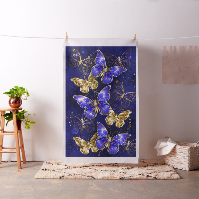 Tissu Composition avec papillons Sapphire (In Situ)