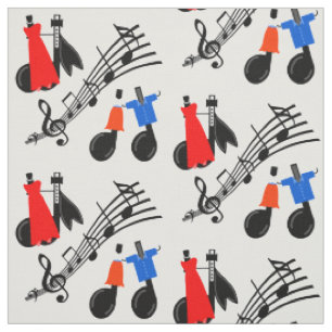 Tissu Composition d'impression des notes de musique