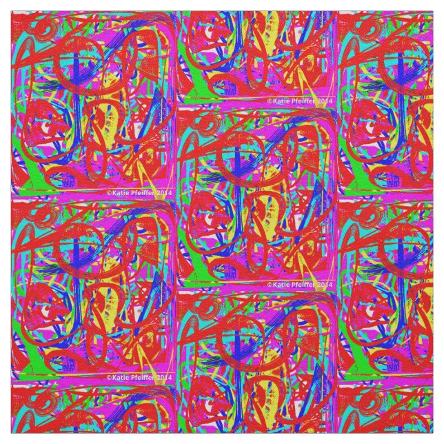 Tissu Conception Abstraite d'Art Moderne Pop (Échantillon)
