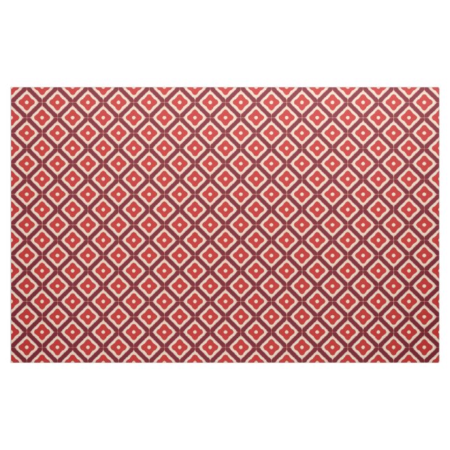 Tissu Conception Abstraite Géométrique Rouge (Fat Quarter)