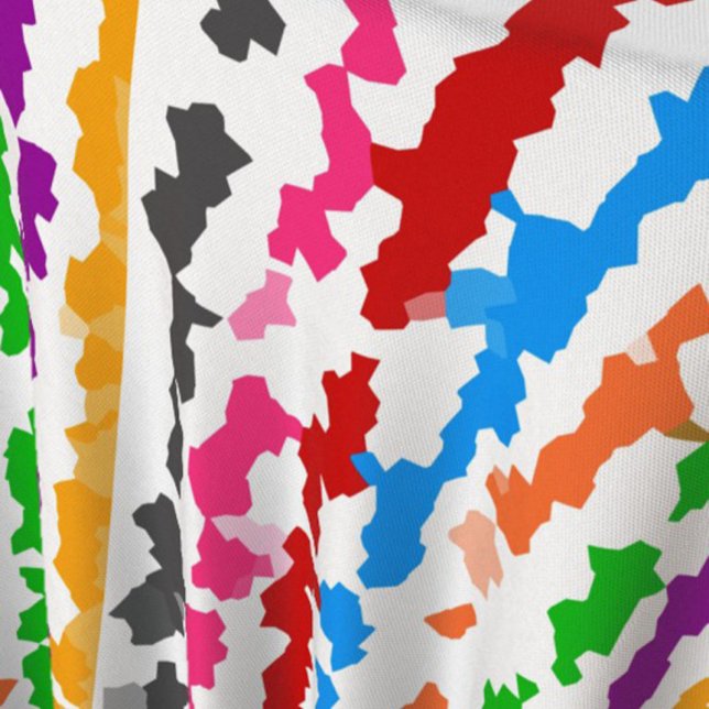 Tissu Conception Abstraite Irrégulière Colorée Blanche (Créateur téléchargé)