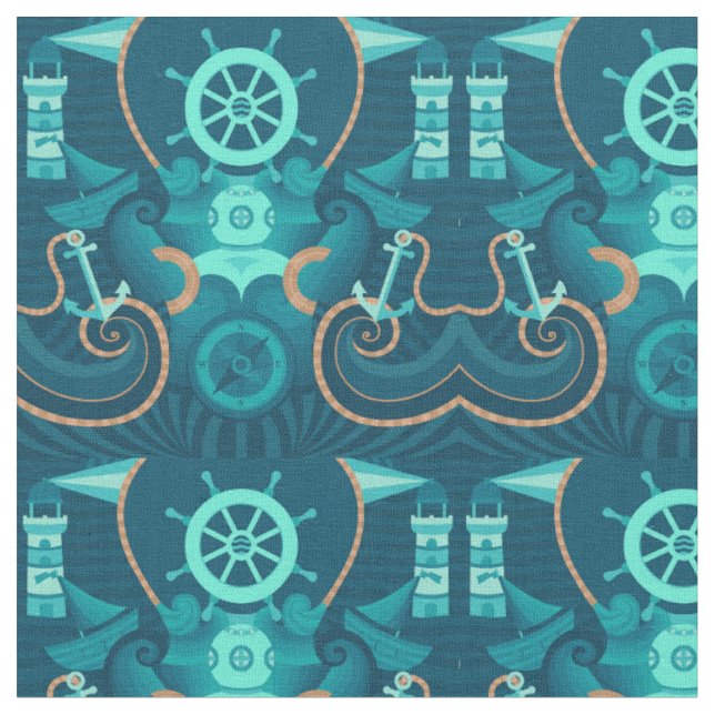 Tissu Conception bleue nautique (Fermer)