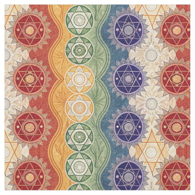 Tissu Conception d'art de mandala de chakra d'énergie vi (Fermer)