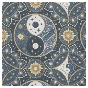 Tissu Conception d'art de mandala Yin Yang céleste