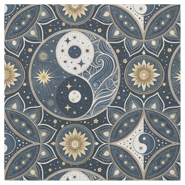 Tissu Conception d'art de mandala Yin Yang céleste (Fermer)