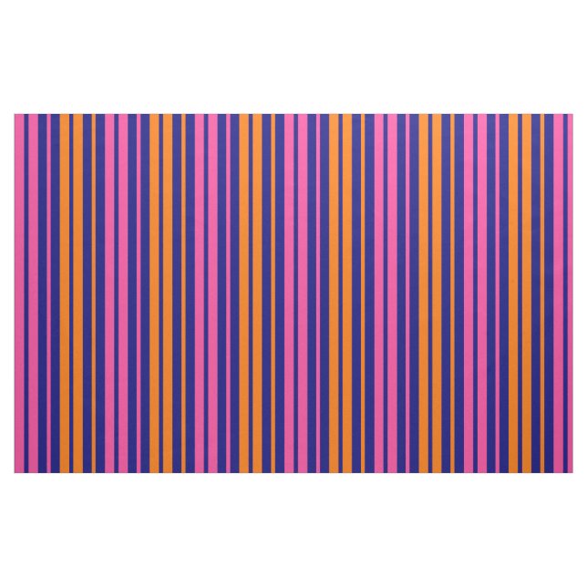 Tissu Conception de bandes verticales orange bleu rose   (Fat Quarter)