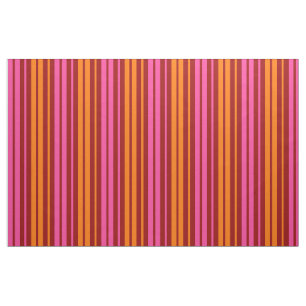 Tissu Conception de bandes verticales orange rose rouge