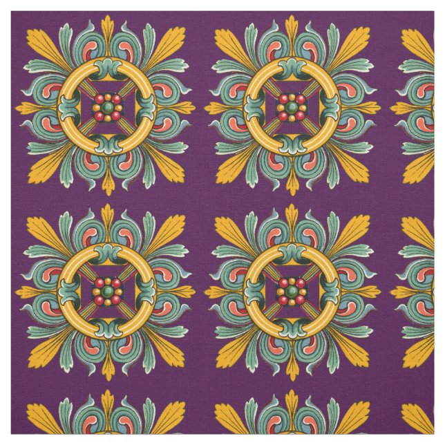 Tissu Conception de carreaux victoriens violets (Échantillon)