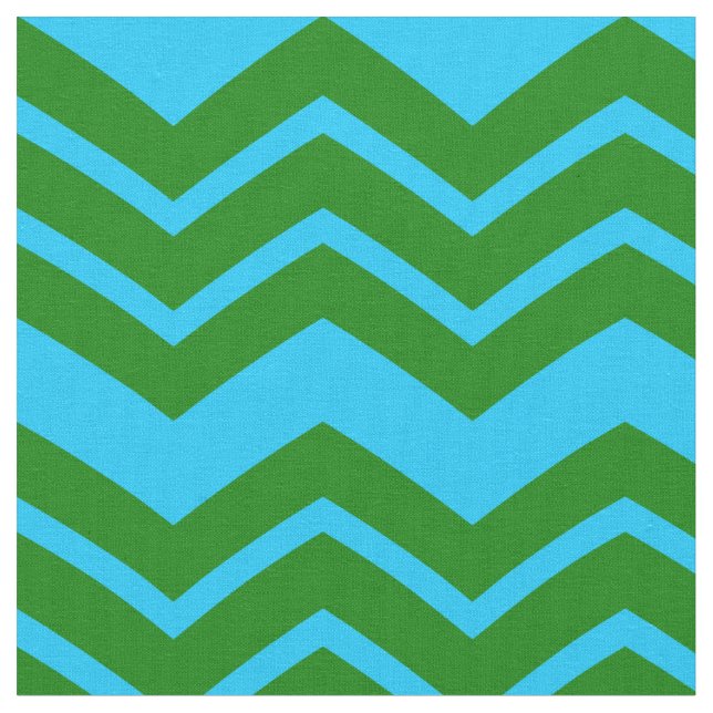 Tissu Conception de chevron zigzag bleu vert  (Fermer)