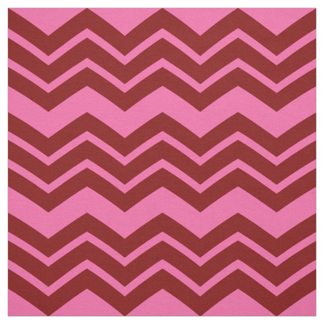 Tissu Conception de chevron zigzag rouge bordeaux rose  (Échantillon)