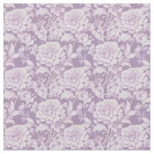 Tissu Conception de fleurs de rose blanches / violettes