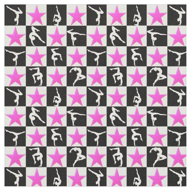 TISSU CONCEPTION DE GYMNASTIQUES DE JOLIE ÉTOILE ROSE (Fermer)