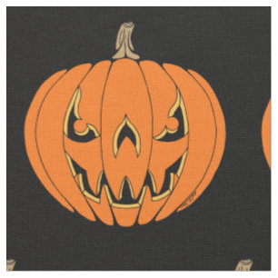 Tissu Conception de Halloween de citrouille effrayante J