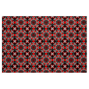 Tissu Conception de mandala géométrique vif avec rouge,