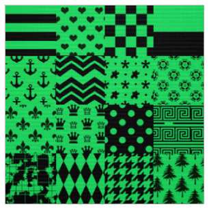 Tissu Conception de maquette Motif mixte en noir vert