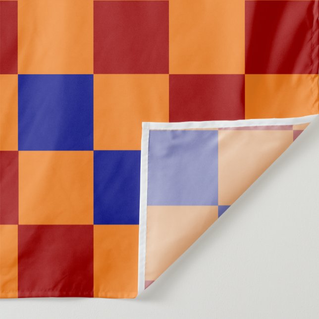 Tissu Conception de motif à carreaux rouge orange bleu  (Créateur téléchargé)
