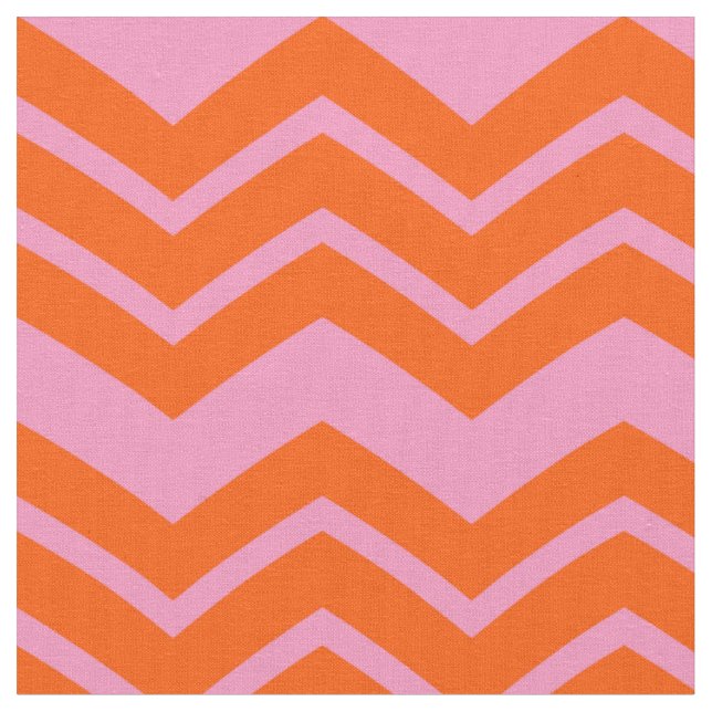 Tissu Conception de motif chevron orange et rose  (Fermer)
