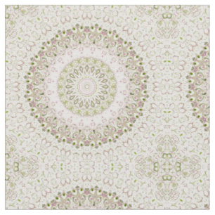 Tissu Conception de motif de mandala floral rose et vert