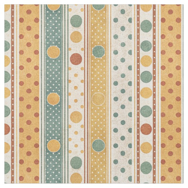 Tissu Conception de motif de points et de rayures rétro  (Fermer)