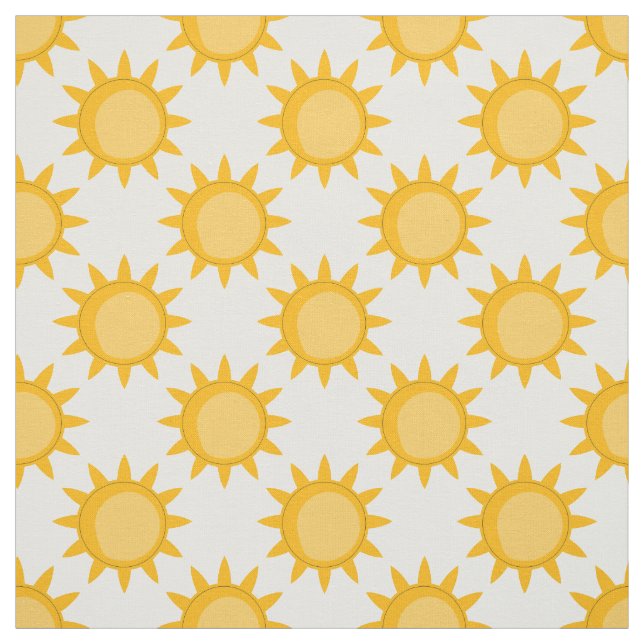 Tissu Conception de motif de soleil sur fond blanc (Échantillon)