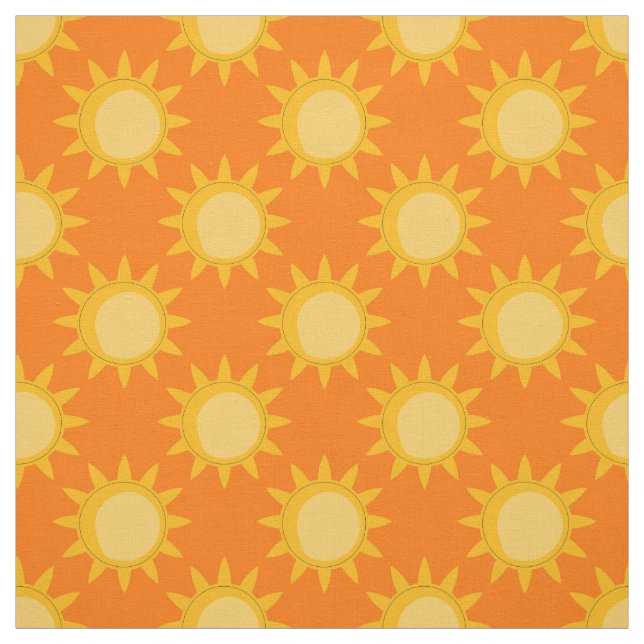Tissu Conception de motif de soleil sur orange  (Échantillon)