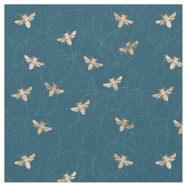 Tissu Conception de Motif des abeilles occupées (Fermer)