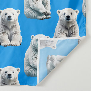 Tissu Conception de motif d'ours polaire bleu