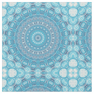 Tissu Conception de motif mandala bleu et blanc