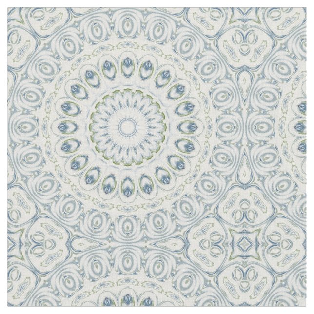 Tissu Conception de motif mandala bleu et vert serein (Fermer)