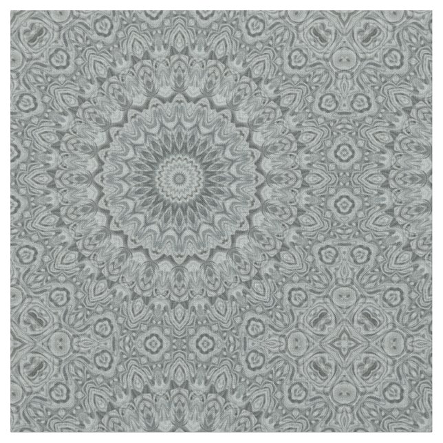 Tissu Conception de motif mandala gris et argent (Fermer)