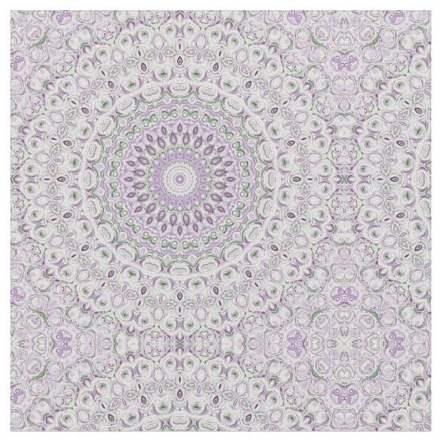 Tissu Conception de motif mandala lavande et vert (Fermer)