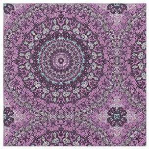 Tissu Conception de motif mandala violet et lavande