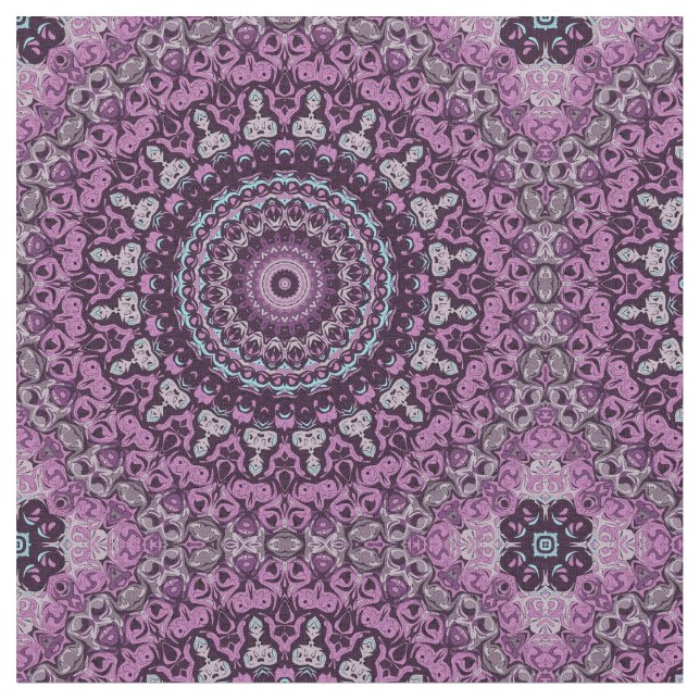Tissu Conception de motif mandala violet et lavande (Fermer)