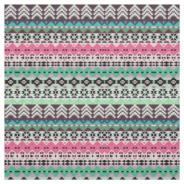 Tissu Conception de motifs aztèques colorés mignons (Échantillon)