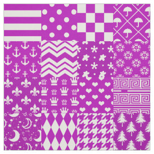 Tissu Conception de Patchwork Motifs mélangés violet bla