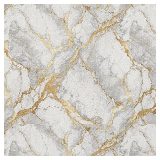 Tissu Conception de pierre de marbre blanc de veine d'or (Fermer)