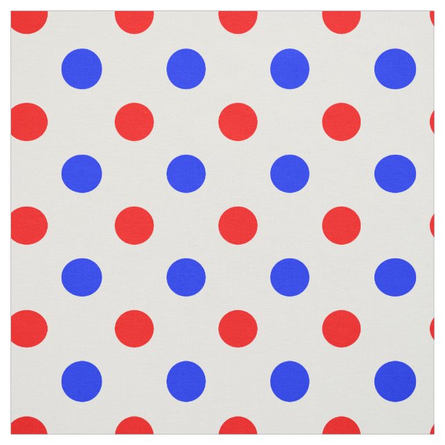 Tissu Conception de points noirs blancs rouges bleus  (Échantillon)