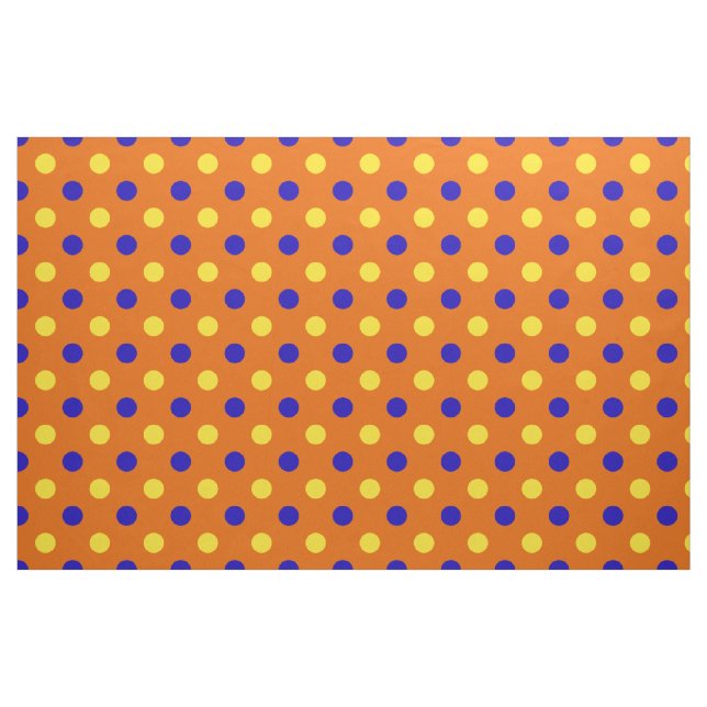Tissu Conception de points polka bleus jaunes orange  (Fat Quarter)