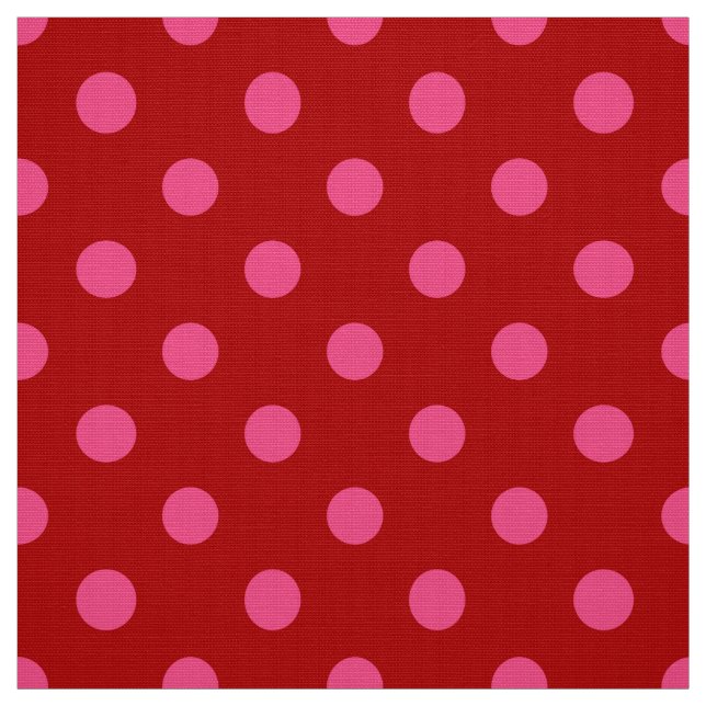 Tissu Conception de points rouges polka de couleur grena (Échantillon)