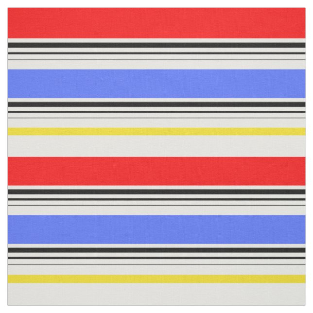 Tissu Conception de rayures rouges bleues et blanches (Échantillon)