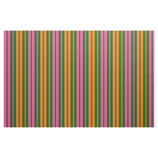Tissu Conception de rayures verticales orange vert rose  (Fat Quarter)